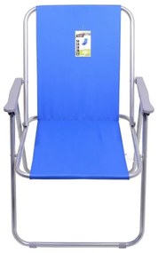 Összecsukható kempingszék kék/matt króm