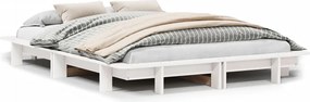 vidaXL fehér tömör fenyőfa ágy matrac nélkül 135 x 190 cm