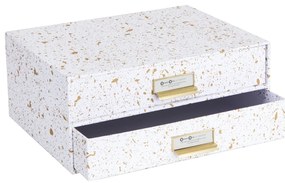 Birger aranyszínű-fehér doboz 2 fiókkal - Bigso Box of Sweden