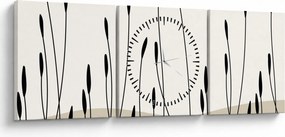 Kép - Grafikus rét N⁰3 (órával) (90x30 cm)