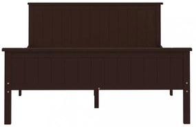 sötétbarna tömör fenyőfa ágykeret 140 x 200 cm