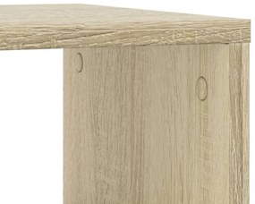 sonoma tölgy színű szerelt fa kisasztal kerekekkel 50x35x55 cm