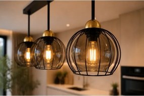 Felületre szerelhető csillár SOLO BLACK 3xE27/60W/230V fekete/arany