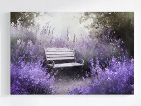 Poszter Tájkép Kert Park Levendula Pad Relaxáció Csend 60x40