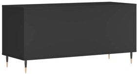 fekete szerelt fa hanglemezszekrény 100 x 38 x 48 cm