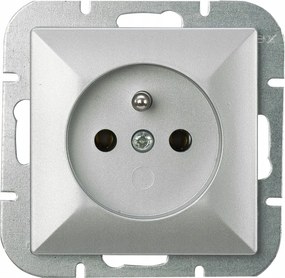 Ezüst színű süllyesztett aljzat földelt érintkezővel Gyöngy Abex