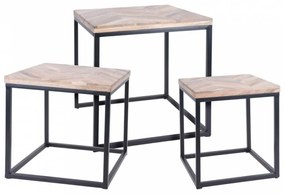 H&amp;S Collection 3 darabos tíkfa kisasztal szett