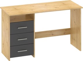 Számítógépasztal, artisan tölgy/grafit, LARISTOTE NEW