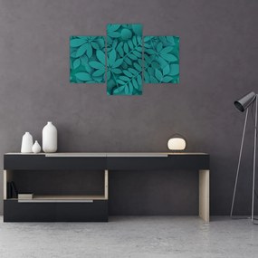 Kép - Türkiz levelek (90x60 cm)