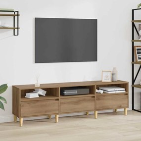 TV szekrény fiókkal kézműves tölgy 150 x 30 x 45 cm Faanyag