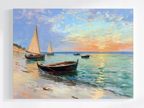 Vászonkép Canvas Tájkép Tenger Tengerpart Hajók Vitorlások Nyugat 100x75