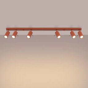 Sollux SL.1511 - Spotlámpa RING 6xGU10/10W/230V piros