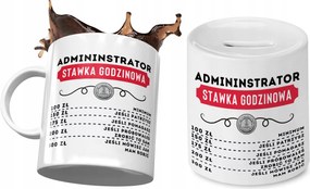 Adminisztrátornak Bögre Persely Szett Nyomtatott Fotóval