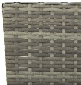 szürke polyrattan kerti pad párnákkal 176 cm