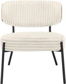 Krémszínű kordbársony fotel lábtartóval Jerry – Støraa