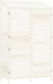 vidaXL fehér tömör fenyőfa kerti fészer 102x52x174,5 cm
