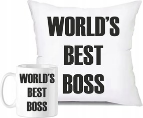 Bögre Szett Párna Munka Főnök World's best Boss Ajándék