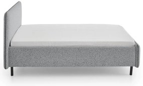Világosszürke kárpitozott franciaágy ágyrács nélkül 180x200 cm Primo – Meise Möbel