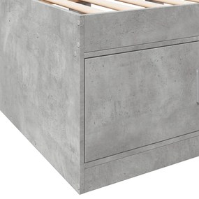 betonszürke kanapéágy fiókkal matrac nélkül 75x190 cm