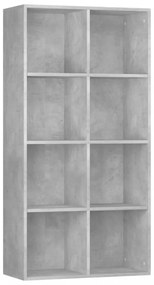 betonszürke szerelt fa könyv-/tálalószekrény 66 x 30 x 130 cm