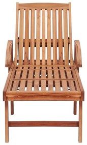 Tömör tíkfa napozóágy antracitszürke párnával