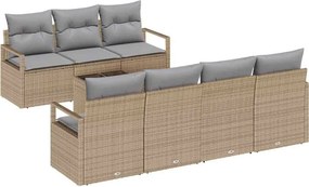 vidaXL Kanapé Szett 8 pcs Barna és szürke polirattan