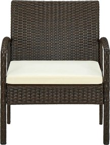 vidaXL barna polyrattan kerti szék párnával