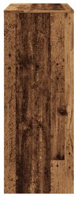 antik fa színű szerelt fa bárasztal tárolókkal 90x40x103,5 cm
