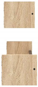 2 db sonoma tölgy fali polc rúddal 60 x 16 x 14 cm