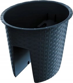 Ratolla Korlát virágcserép, sötétszürke
