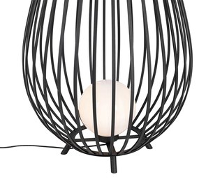 Állólámpa szett fekete opállal 110 cm és 70 cm - Angela