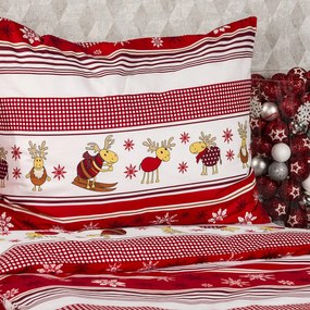 4Home Pamut ágyneműhuzat Rénszarvasok, 160 x 200 cm, 70 x 80 cm