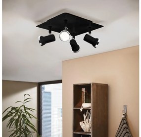 Eglo 780428 - LED Fürdőszobai spotlámpa BABILONE 4xGU10/3W/230V IP44 fekete