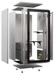 INBOX akusztikai irodai fülke 1 személyes, 2100 × 1100 × 900 mm