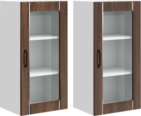 vidaXL Konyhaszekrény 2 pcs Barna Tölgy 40 x 31 x 80 cm Faanyag