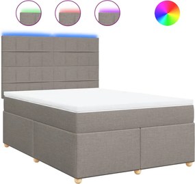 vidaXL tópszínű szövet rugós ágy matraccal 140 x 190 cm