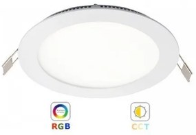 RGB-CCT LED panel , 24W , süllyesztett , kerek , Tuya kompatibilis