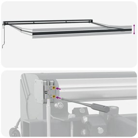 Automatikus Behúzható Napellenző - Narancs és Barna 500x300 cm