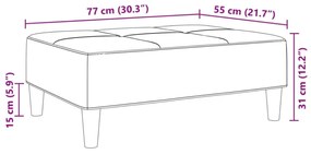 foltvarrott szövet lábzsámoly 77x55x31 cm