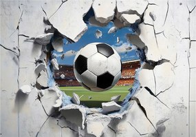 Fotótapéta foci stadion 3D lyuk a betonban sportos fal hatás