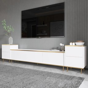 TV szekrény Imaj - White, Gold