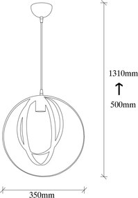 Vaveyla 446-S fekete fém függőlámpa, Ø35 cm