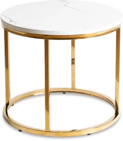 Dohányzóasztal Fehér márvány/Aranya Színben. CLIFF