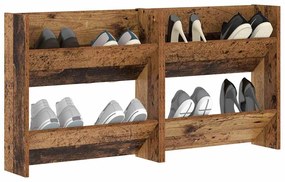 Cipőszekrény polcokkal 2 pcs Öreg fa 60 x 18 x 60 cm Faanyag