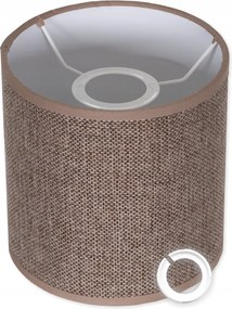 Lámpaernyő Prémium Pvc Henger Lenvászon Barna 15cm x 15cm Univerzális E14 e27