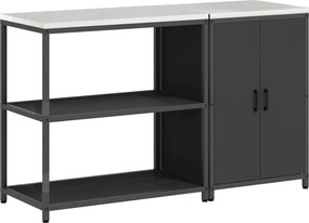 vidaXL Konyhai Tároló Készlet 2 pcs Fekete Hidegen hengerelt acél