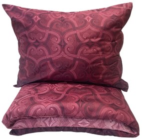 Ágynemű pamut szatén Pandora bordó TiaHome - 1x Párna 90x70cm, 1x Paplan 140x200cm