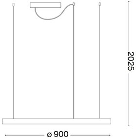 Ideal Lux - ORACLE SLIM kábeles LED csillár, 53W, 230V, 4000K, átm. 90 cm, fehér
