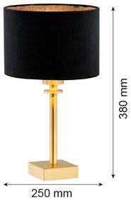 Argon 8049 - Asztali lámpa ABBANO 1xE27/15W/230V sárgaréz/fekete