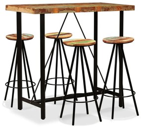 5 részes tömör újrahasznosított fa bárszett